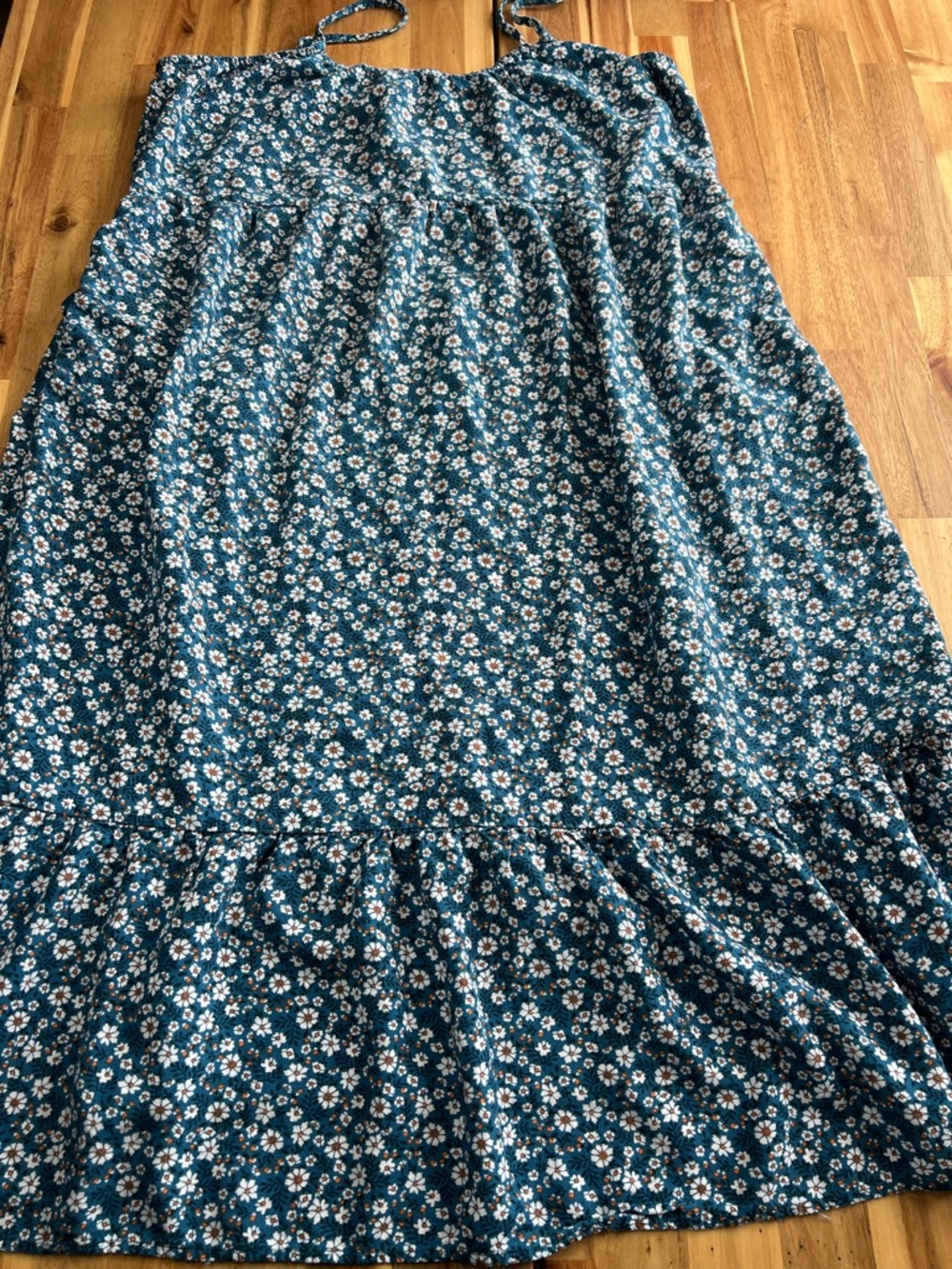DIP Women’s 2X Blue Floral Tiered Sundress Boho Cottagecore